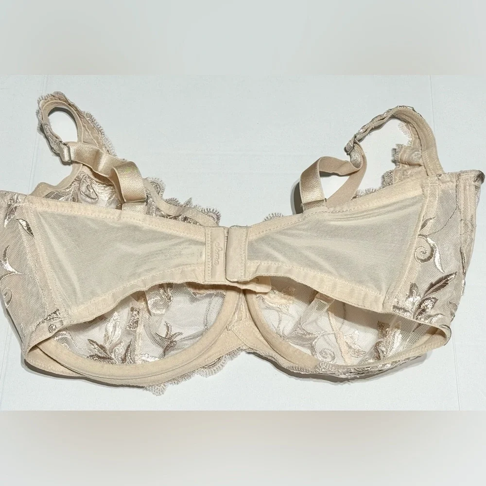 Soma sensuous unlined Lace Embroidered underwire Bra - Soft Cream size 34G EUC - Picture 7 of 8
